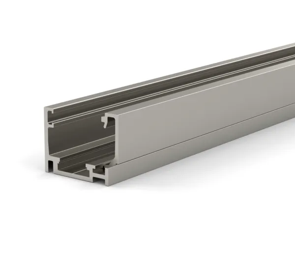 FrameTec Select 2.0 glazing profile, two pieces, Stainless steel colour C31 anodised E1 ground, 5000 mm